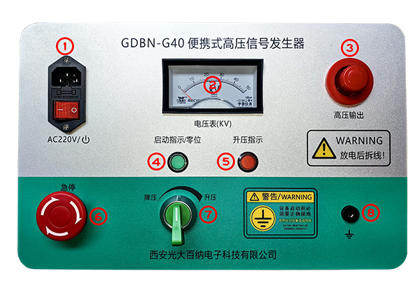 GDBN-G40便攜式高壓信號發(fā)生器面板 GDBN-G40便攜式高壓信號發(fā)生器面板